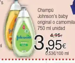 FROIZ Champú Johnson's baby original o camomila oferta