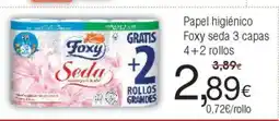 FROIZ Papel higiénico Foxy seda 3 capas 4+2 rollos oferta