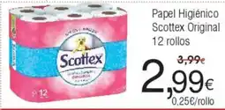 FROIZ Papel Higiénico Scottex Original 12 rollos oferta