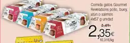 FROIZ Comida gatos Gourmet Revelations pollo, buey, atún o salmón oferta
