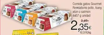 FROIZ Comida gatos Gourmet Revelations pollo, buey, atún o salmón oferta