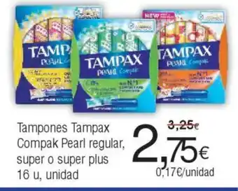 FROIZ Tampones Tampax Compak Pearl regular, super o super plus oferta