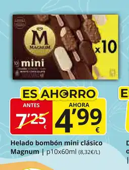 Supermercados MAS MAGNUM Helado bombón mini clásico oferta