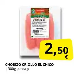 Supermercados MAS EL CHICO Chorizo criollo oferta