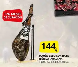 Supermercados MAS Jamón cebo 50% raza ibérica jaracena oferta