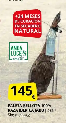 Supermercados MAS Paleta bellota 100% raza ibérica jabu oferta