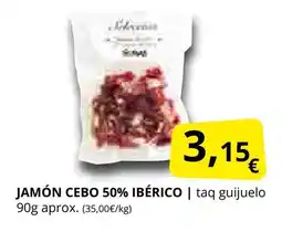 Supermercados MAS Jamón cebo 50% ibérico oferta