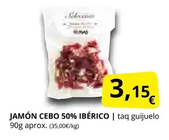 Supermercados MAS Jamón cebo 50% ibérico oferta