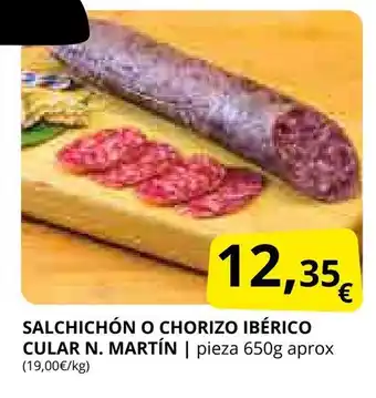 Supermercados MAS Salchichón o chorizo ibérico cular n. martín oferta
