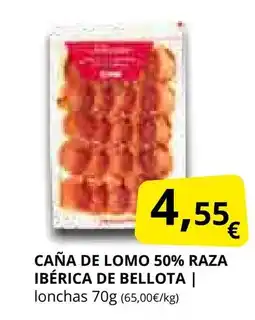 Supermercados MAS Caña de lomo 50% raza ibérica de bellota oferta