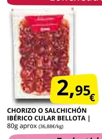 Supermercados MAS Chorizo o salchichón ibérico cular bellota oferta