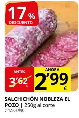 Supermercados MAS Salchichón nobleza el pozo oferta