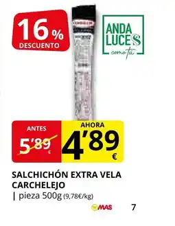 Supermercados MAS Salchichón extra vela carchelejo oferta