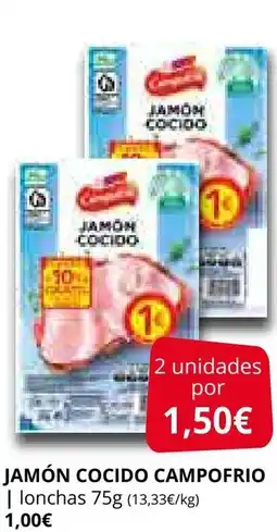 Supermercados MAS CAMPOFRIO Jamón cocido oferta