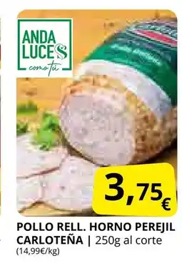 Supermercados MAS Pollo rell. horno perejil carloteña oferta