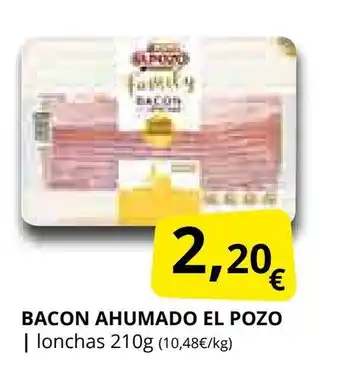 Supermercados MAS EL POZO Bacon ahumado oferta