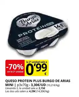Supermercados MAS BURGO DE ARIAS Queso protein plus oferta