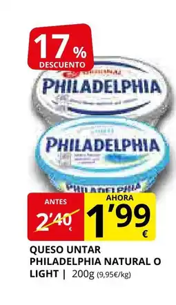 Supermercados MAS Queso untar philadelphia natural o light oferta