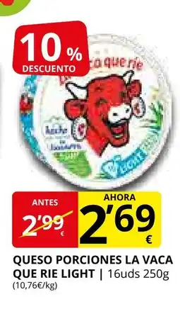 Supermercados MAS LA VACA QUE RIE LIGHT Queso porciones oferta