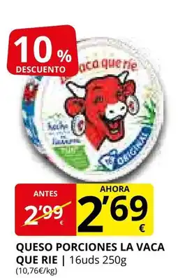Supermercados MAS LA VACA QUE RIE Queso porciones oferta