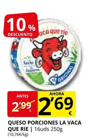 Supermercados MAS LA VACA QUE RIE Queso porciones oferta