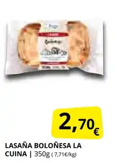 Supermercados MAS Lasaña boloñesa la cuina oferta