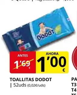 Supermercados MAS DODOT Toallitas oferta