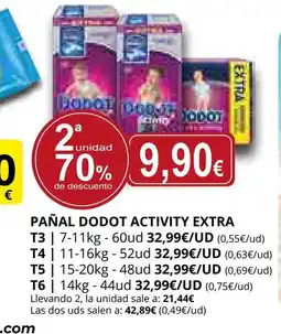 Supermercados MAS Pañal dodot activity extra oferta