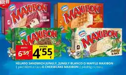 Supermercados MAS MAXIBON Helado sandwich jungly, jungly blanco o waffle oferta