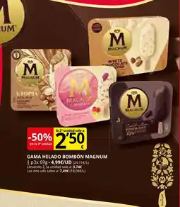 Supermercados MAS MAGNUM Gama helado bombón oferta