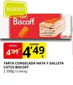 Supermercados MAS LOTUS BISCOFF Tarta congelada nata y galleta oferta