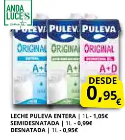 Supermercados MAS Leche puleva entera oferta