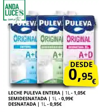 Supermercados MAS Leche puleva entera oferta