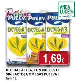 Supermercados MAS PULEVA Bebida lactea, con nueces o sin lactosa omega3 oferta