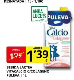 Supermercados MAS PULEVA Bebida lactea vitacalcio c/colageno oferta