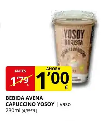 Supermercados MAS YOSOY Bebida avena capuccino oferta