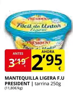 Supermercados MAS PRESIDENT Mantequilla ligera f.u oferta