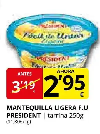 Supermercados MAS PRESIDENT Mantequilla ligera f.u oferta
