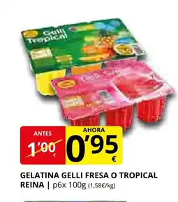 Supermercados MAS REINA Gelatina gelli fresa o tropical oferta