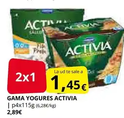 Supermercados MAS ACTIVIA Gama yogures oferta