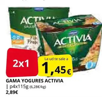 Supermercados MAS ACTIVIA Gama yogures oferta