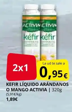 Supermercados MAS ACTIVIA Kefir líquido arándanos o mango oferta