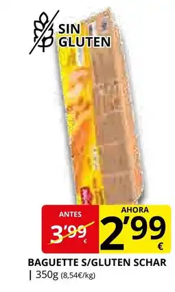 Supermercados MAS Baguette s/gluten schar oferta