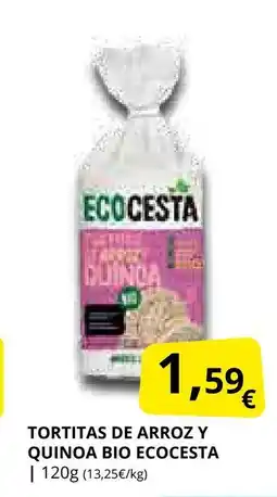 Supermercados MAS ECOCESTA Tortitas de arroz y quinoa bio oferta