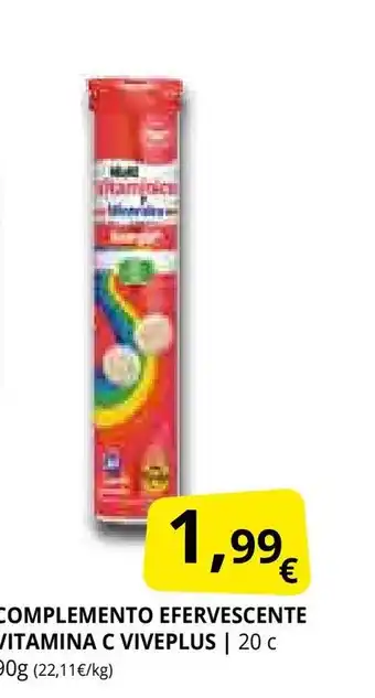 Supermercados MAS VIVEPLUS Complemento efervescente vitamina c oferta