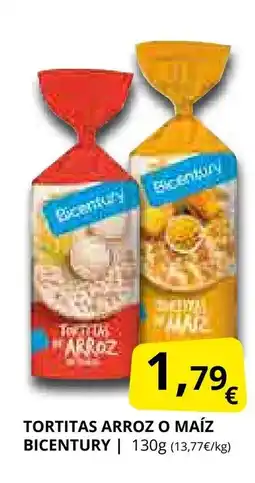 Supermercados MAS BICENTURY Tortitas arroz o maíz oferta