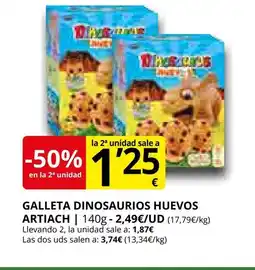 Supermercados MAS ARTIACH Galleta dinosaurios huevos oferta