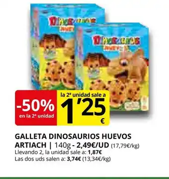 Supermercados MAS ARTIACH Galleta dinosaurios huevos oferta