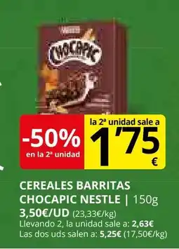 Supermercados MAS Cereales barritas chocapic nestle oferta