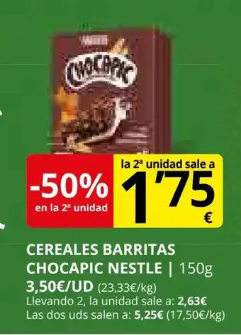 Supermercados MAS Cereales barritas chocapic nestle oferta
